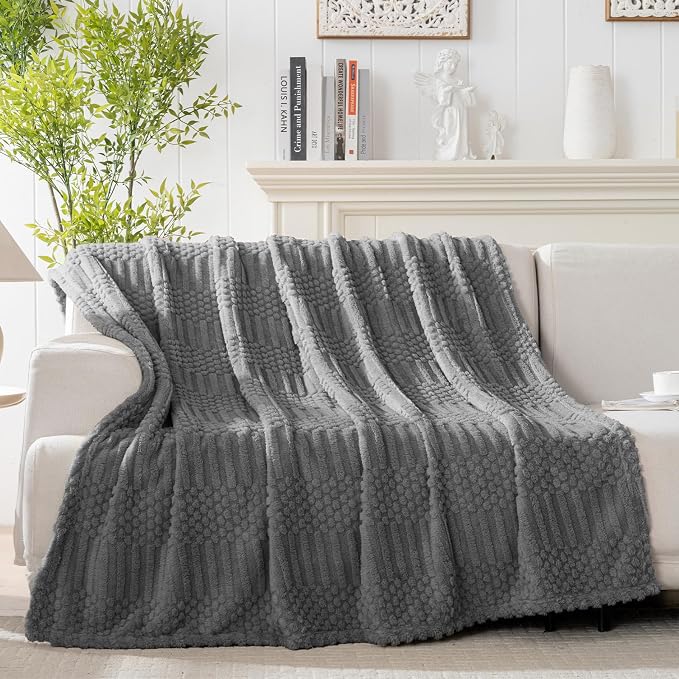 90x90 Inch Grey Queen Large Blanket - Soft & Fluffy Fleece, Neutral Tan Color, Cute & Aesthetic, Perfect for Sofa, Couch, Bed, Living Room & Bedroom, All-Season Use, Plush & Cozy Decorative Blanket