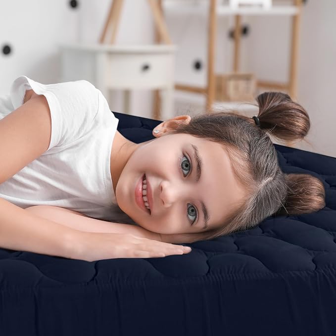Utopia Bedding Waterproof Mattress Protector, King Mattress Pad, Noiseless Quilted Fitted Cover with Deep Pocket Stretches up to 16 Inches (Navy) | Deep Pockets fits upto 16" Deep, 100% Waterproof Mattress Cover Soft Breathable & Noiseless Mattress Top...