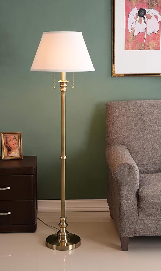 Kenroy Home Spyglass Floor Lamps, Medium, Antique Brass Finish