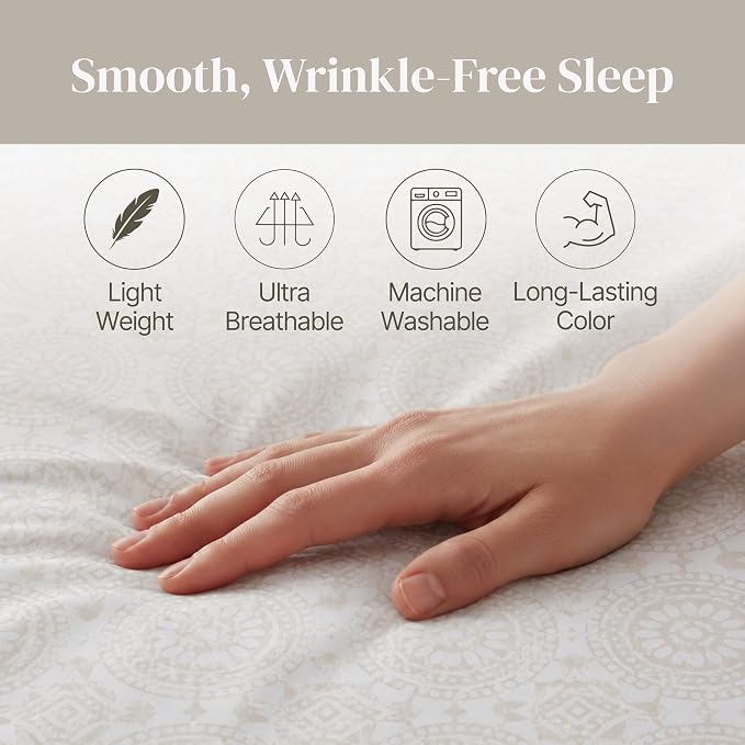 Modern Threads Printed 4-Piece Extra Soft Bedding Sheets & Pillowcase Set, Deep Pocket up to 16 inch Mattress Abella Cal King