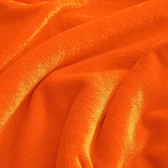 KMUSET Fall Throw Blanket Orange Fleece Throw 50 X 60 inches - Super Soft Cozy Lightweight for Sofa, Bed