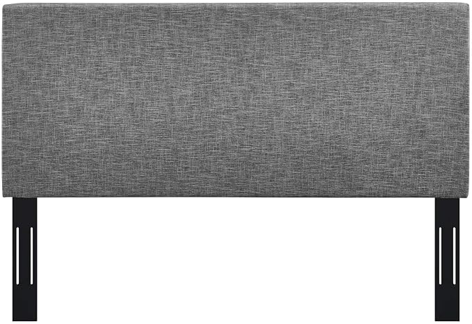 Modway Taylor Full/Queen Upholstered Linen Fabric Headboard, Light Gray