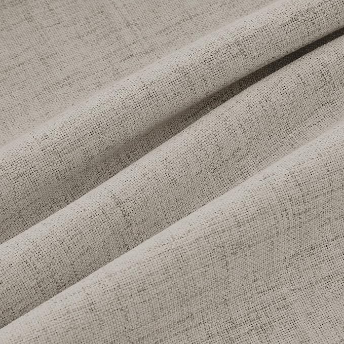 MIULEE 100% Blackout Linen Curtains 42 x 72 Inch Pebble Taupe 2 Panels | Thermal Insulated, Room Darkening Drapes for Bedroom Living Room, Back Tab Rod Pocket Pinch Pleated, Solid Luxury Decor