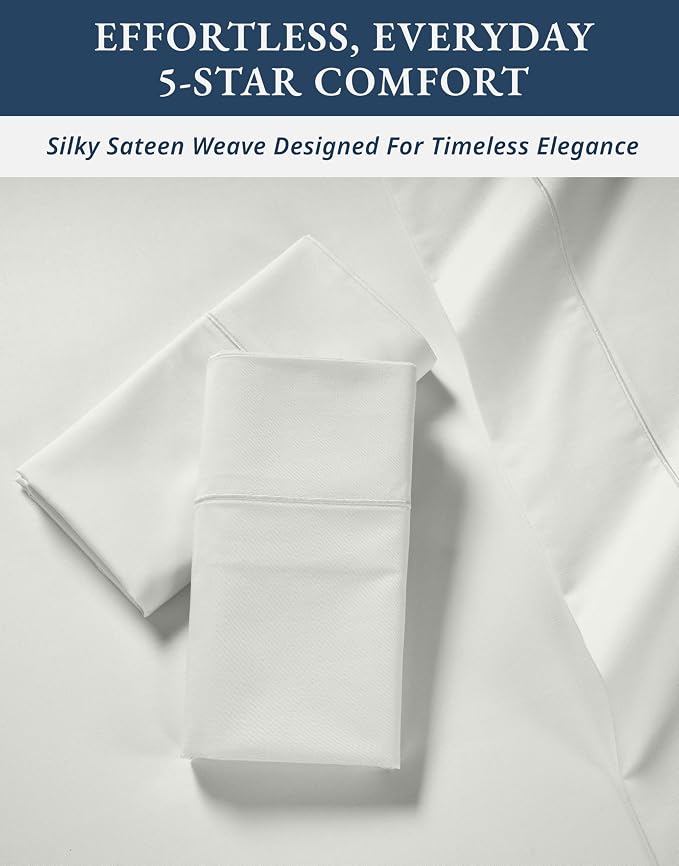 LANE LINEN Extra Deep Pocket King Sheet Set Sateen Weave - Vaporous Gray | Alaskan King Sheets - 4-Piece Set, For A Luxurious Night's Sleep, For A Silky Hotel-Style Bed, Guest-Ready Comfort