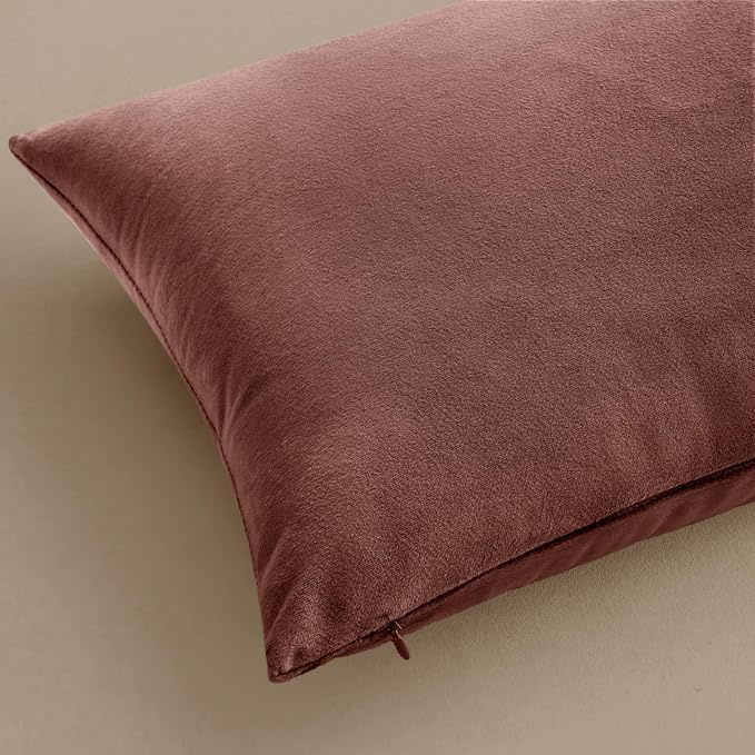 MIULEE 24x24 Inch Pack of 2 Euro Velvet Throw Pillow Covers Jam | Soft Solid Decorative Euro Sham, Modern Luxury Home Decor, for King Bed Sofa Couch Bedroom Livingroom