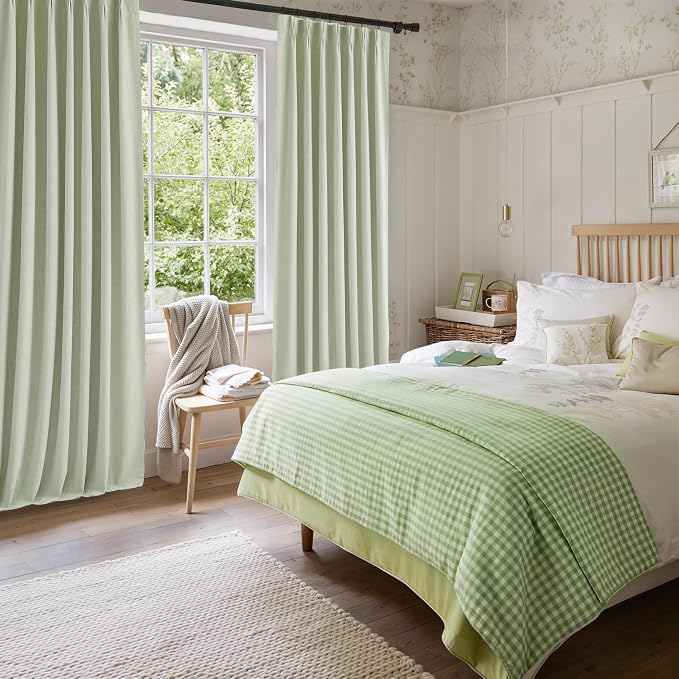 WEST LAKE Soft Green Pinch Pleated Blackout Curtain Panels 95 Inches Long | Linen Blended Thermal Insulated Drapes,Modern Window Treatment Home Decor,Back Tabs Hooks,60"Wx95"L(Pack of 1)