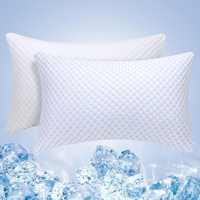 OSBED Shredded Memory Foam Pillows King Size 2 Pack | Neck pain relief, supportive, odorless, cooling pillow, adjustable, washable, CertiPUR-US hypoallergenic adult pillow
