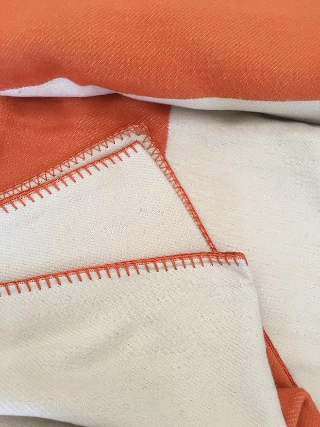 Fcteap h Blanket Soft Throw Blanket Faux Fleece Cashmere Plaid Warm Shawl Thick Knitted Plush Cozy Comfy for Women Throw Blanket for Sofa Couch Bed Queen King Size 55x66 in (Red Orange)