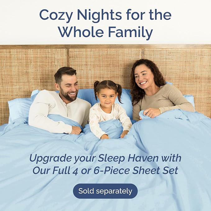 King Flat Sheet - Single Top Flat Sheet Only - Soft & Cooling - Sky Blue | Hotel Luxury Top Flat Sheet Only, Ultra-Soft, Breathable & Cooling, Fade & Wrinkle Free, Easy-Care, Stain & Shrink Resistant
