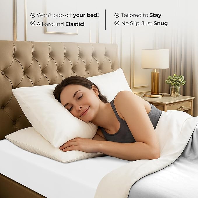 Full Fitted Sheet, Ultra Soft Fits Up to 16 Inch Deep Pocket, White | Hotel Comfort, Cooling & Breathable Cotton like Polyester, Easy Fit, Wrinkle & Fade Resistant, Snug Fit, Easy Care, Oeko-Tex