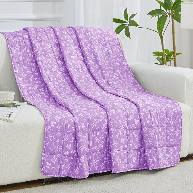 yescool King Size Weighted Blanket for Adults (20 lbs, 80” x 87”, Mauve) Cooling Heavy Blanket for Sleeping Perfect for 190-210 lbs, Breathable Blanket for Adults & Couple All Season