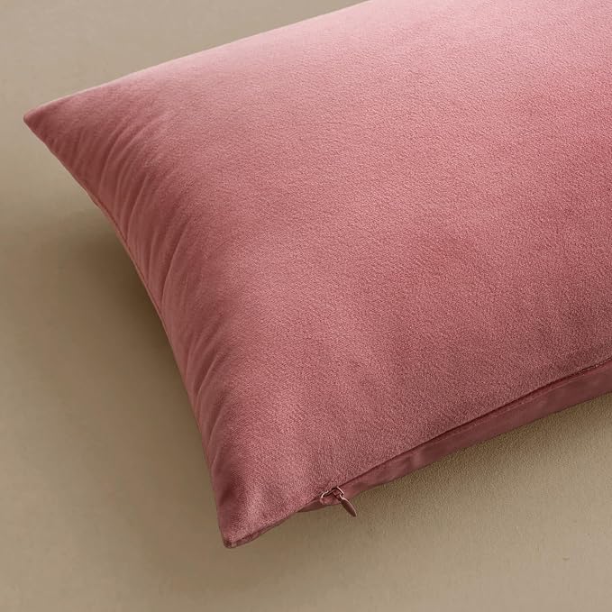 MIULEE Velvet Throw Pillow Covers 16x16 Inch Pack of 2 Bright Pink | Soft Solid Small Decorative Pillow Covers, Modern Luxury Home Decor, for Couch Chair Sofa Bedroom Livingroom Car