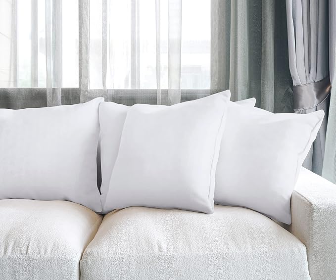 Utopia Bedding Throw Pillows, Decorative 24 Pillow Inserts, Set of 4 | Down alternative pillow insert with plush fluffy fill for beds sofas couches and chairs. Suitable for indoor outdoor use.