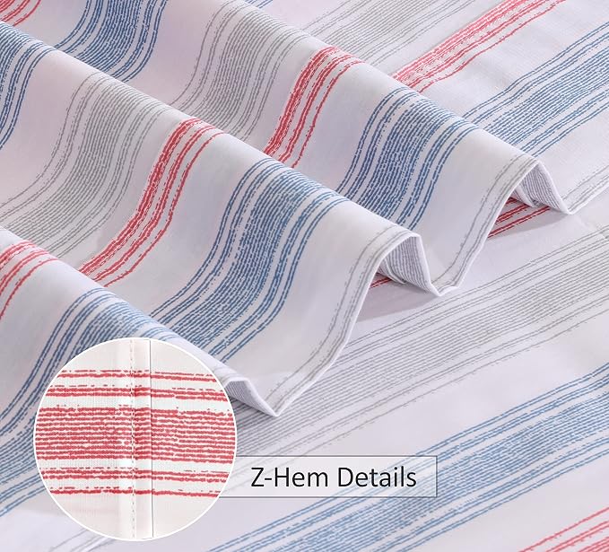 RUVANTI 100% Cotton Percale Sheets Twin Size, Times | Crisp Cooling for Hot Sleepers, Deep Pocket 16", Soft Breathable & Durable, Hotel-Style 3 Piece Set