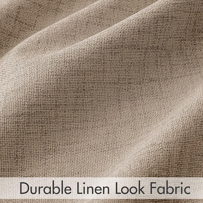 MIULEE 100% Blackout Curtains Linen Curtains 96 Inches Long, Copper Brown | 2 Panels, Full Black Out, Thermal Insulated, Room Darkening Window Curtains for Bedroom Living Room , Back Tab & Rod Pocket