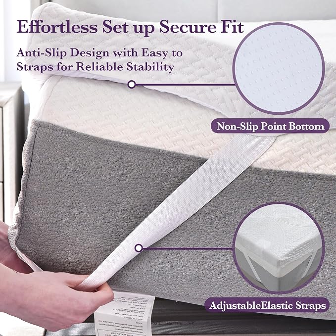 SINWEEK 3 Inch Gel Memory Foam Mattress Topper, King Size | Cooling Cover Ventilated Pressure Relieve Mattress Pad, Breathable, CertiPUR-US Certified