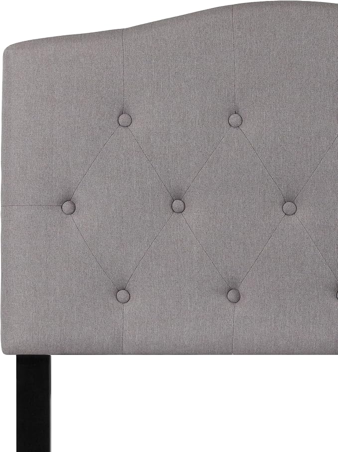 Flash Furniture Twin Tufted Fabric Headboard, Light Gray | Adjustable Height, Easy Install, Bedroom Decor