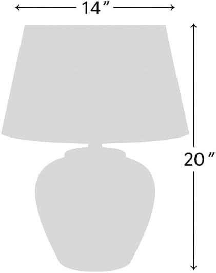Nourison Home 20" Sand (Light Beige) Neutral Ceramic Table Lamp with Fabric Shade, Bedside Nightstand Lamp for Bedroom, Living Room, Entryway