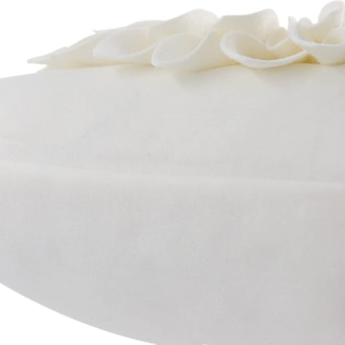 OiseauVoler 3D Flower Throw Pillow Covers, Cream White, 18 x 18 Inch | Decorative, Handmade, For Couch Bed Living Room, Farmhouse Home Decor