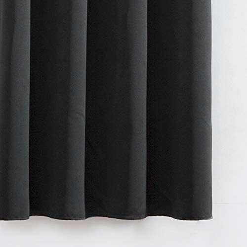 Black Blackout Curtains 52 x 63 Inch Length/Set of 2 Curtain Panels/Thermal Insulated Room Darkening Curtains for Bedroom and Living Room