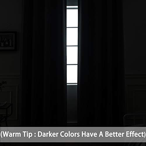 Yakamok Black Room Darkening Curtains 96 inch Sliding Door Drapes | 1 Extra-wide Panel,W100xL96,Soft Triple-weave,Grommet,Blackout Thermal Insulated Drapes,Privacy,Light Reduction,Patio doors