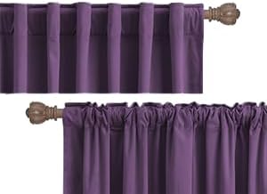 RYB HOME Purple Velvet Blackout Curtains for Bedroom 63 inches Length | Thermal Insulated, Privacy UV Heat Blocking, Luxurious Soft Fabric, Back Tab, Drapes for Nursery Office, W42 x L63, 2 Panels