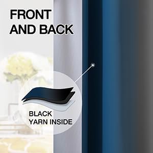 SimpleHome Ombre Blue and Black Room Darkening Curtains 84 inches Length | Bedroom Curtains,Grommet Gradient Light Blocking Window Curtains for Living Room,Thermal Insulated Drapes 2 Panels,52wx84L