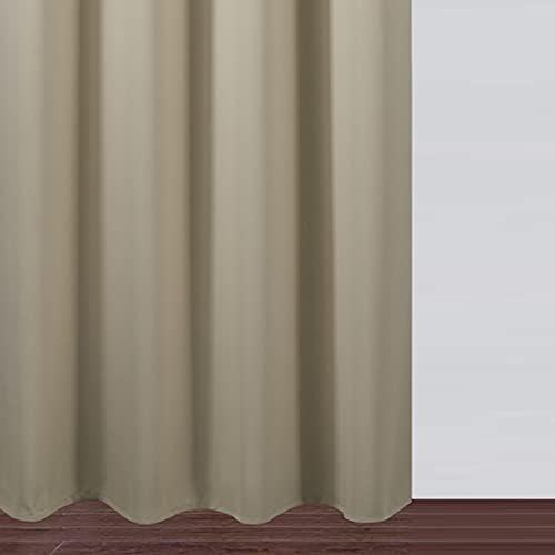 Beige Thermal Blackout Curtains/52 x 54 Inch/Set of 2 Panels Room Darkening Curtains for Bedroom