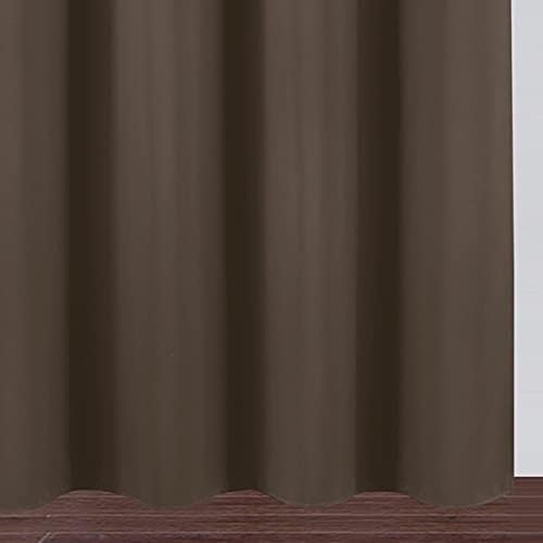 Chocolate Brown Thermal Blackout Curtains/52 x 108 Inch/Set of 2 Panels Room Darkening Curtains for Bedroom