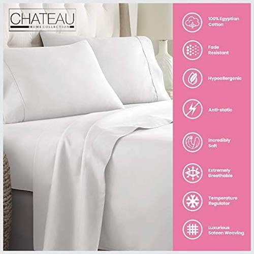 Twin Sheets Set, 800 Thread Count Soft Sateen Weave Twin Bed Sheets - White | Breathable & Naturally Cool, Fully elasticized 15" Deep Pocket Sheet & Pillowcase Sets, 3-Piece, No lint, Machine Washable