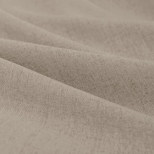 Faux Linen Total Blackout Curtains for Bedroom 63 Inch Long Burlywood Birch | 100% Blackout Shield, Back Tab/Rod Pocket Living Room Drapes, Thermal Insulated Blackout Curtains 2 Panels Set, 50"W x 63"L