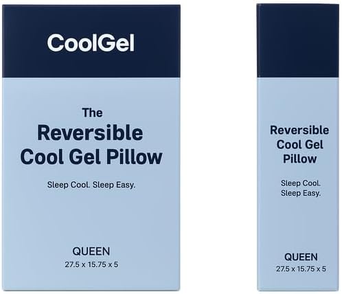 Cool Gel Cooling Pillow for Sleeping, Cooling Memory Foam Pillow for Hot Sleepers, Reversible Ergonomic Design, Pressure Relief, Spine Alignment, Side, Back Contouring Support