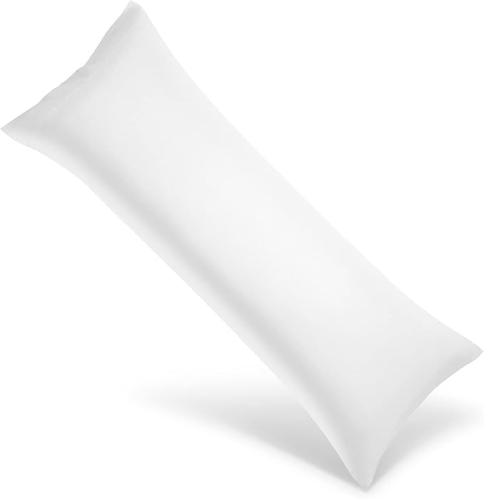 WishSmile Body Cooling Pillowcase Long Pillow Case Breathable Cool Silky Soft Rayon Derived from Bamboo Fabric, Hair and Skin Friendly, White, 1 Pack, 20x54IN