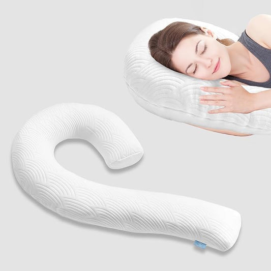 Swan Shaped Body Pillow Cover Fabric, Long Pillow Case, White, 1Pack | Breathable & Skin-Friendly, (Pillow Not Included)