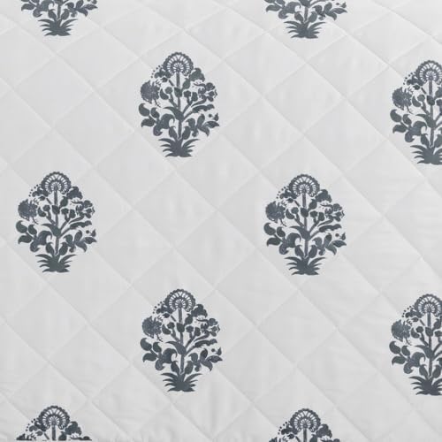 Merit Linens 3 Piece Quilt Set - Super Soft - Lightweight - All Season Quilted Coverlet - Floral Patterns - Twin/TwinXL Dusk Blue