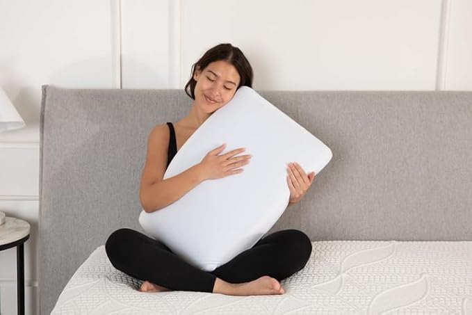 Cool Gel Cooling Pillow for Sleeping, Cooling Memory Foam Pillow for Hot Sleepers, Reversible Ergonomic Design, Pressure Relief, Spine Alignment, Side, Back Contouring Support