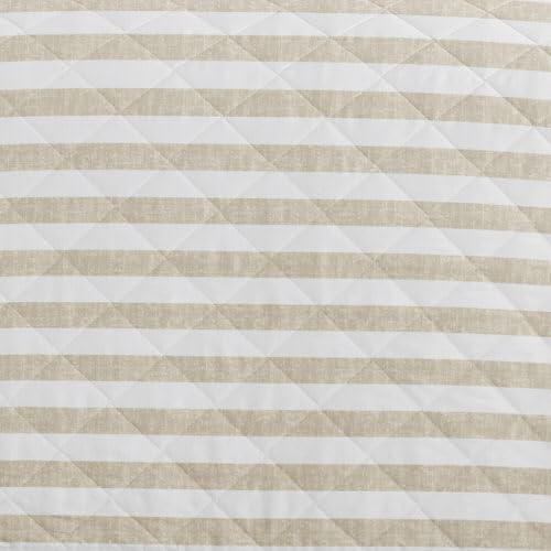 Merit Linens 3 Piece Quilt Set - Super Soft - Lightweight - All Season Quilted Coverlet - Timeless Patterns - Twin/TwinXL Natural