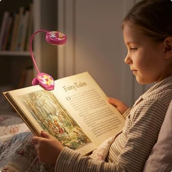 Vekkia Cute Rechargeable Book Light Eye-Care Clip on Lights (Rose Red) | for Reading in Bed/3 Colors & 3 Brightness/1.8oz Lightweight/Up to 40 Hours Useage/Great Gifts for Kids & Readers