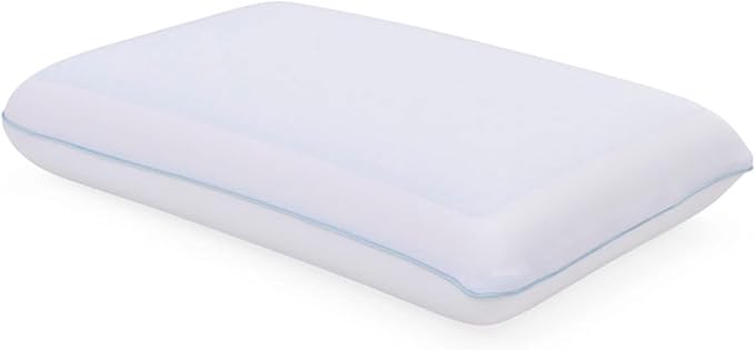 Cool Gel Cooling Pillow for Sleeping, Standard Size Cooling Memory Foam Pillow for Hot Sleepers, Reversible Ergonomic Design, Pressure Relief, Spine Alignment, Side, Back Contouring Support