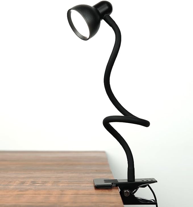 LiFMIRA Clip-on Reading Light - 3 Color Modes, 10 Dimmable Brightness,Black | Eye Care Clamp Desk Lamp with Flexible Gooseneck for Reading in Bed, Desk, Headboard, Computer