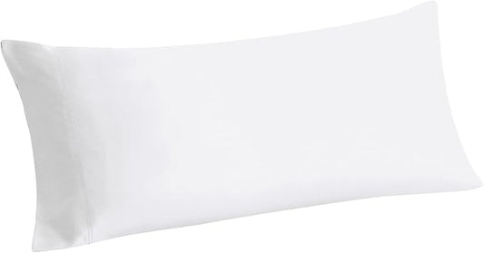 BEDELITE Body Pillow Pillowcase, Rayon from Bamboo, White, 20"x54" | Cooling and Breathable Body Pillow Cover for Hot Sleepers & Night Sweats, Silky Soft Full Long Pillow Case, Envelope Closure