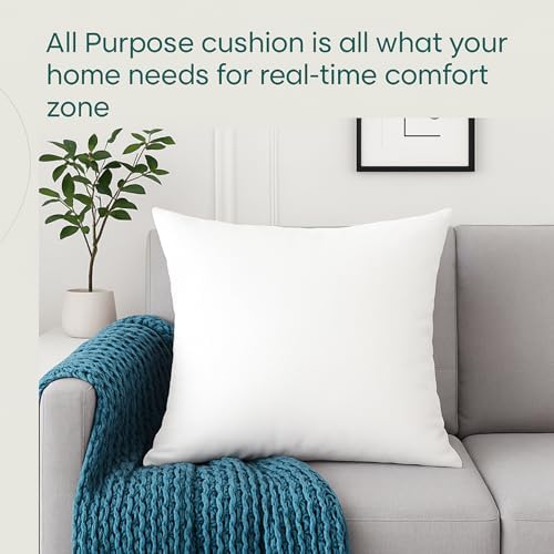 LANE LINEN 8 Pack 18x18 White Throw Pillow Inserts for Decorative Pillow Covers, Couch Pillows for Living Room, Fluffy Pillows for Bed