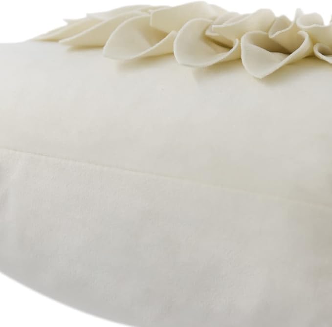 OiseauVoler Decorative 3D Flower Throw Pillow Covers Handmade Cushion Cover Cases for Couch Bed Living Room Farmhouse Home Decor 18 x 18 Inch Beige