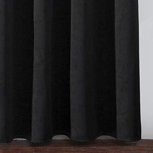 Black Thermal Blackout Curtains/52 x 45 Inch/Set of 2 Panels Room Darkening Curtains
