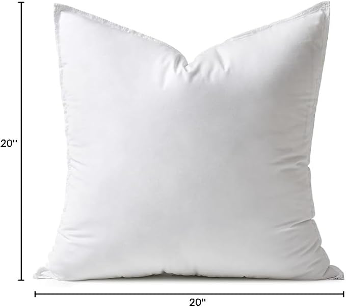 MIULEE 20x20 Inch Synthetic Down Alternative Pillow Insert | Decorative Throw Pillow 20 x 20 Inch Body Bed Sleeping Ultra Soft Fluffy Form for Sofa Couch Bed