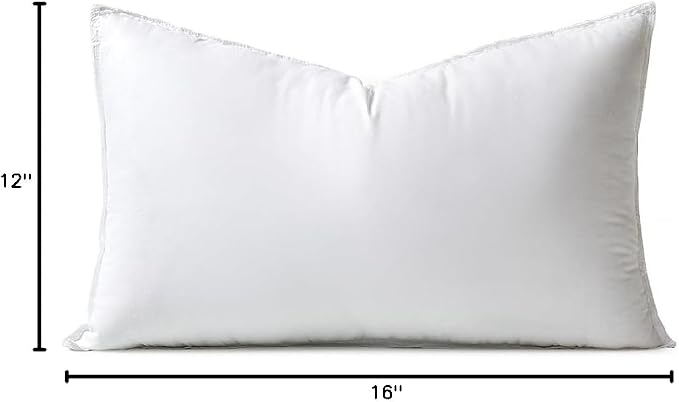 MIULEE 12x16 Inch Synthetic Down Alternative Pillow Insert | Decorative Throw Pillow 12 x 16 Inch Body Bed Sleeping Ultra Soft Fluffy Form for Sofa Couch Bed