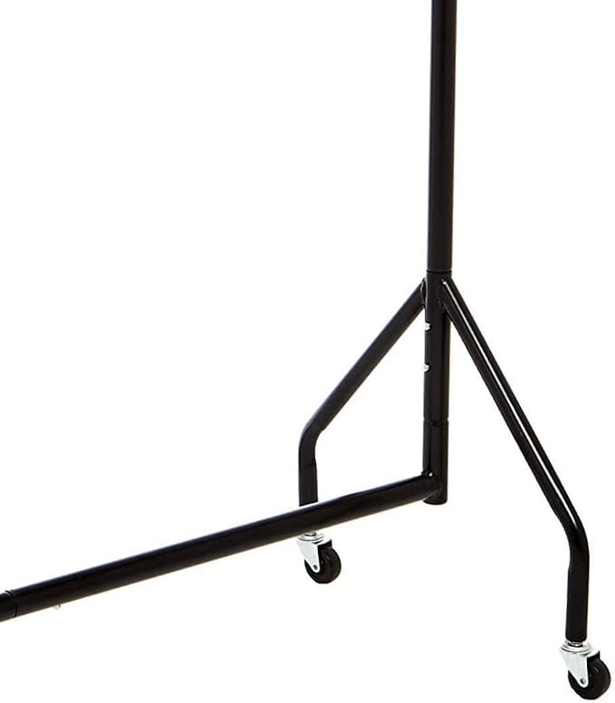 Amazon Basics Heavy Duty Portable Rolling Garment Rack, Hanging Clothes Organizer Rail for Display and Storage, Easy to Assemble, 19 x 60 x 48 inches, Black