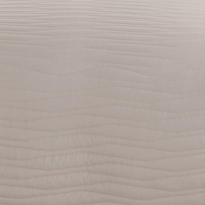 Merit Linens 3 Piece Quilt Set - Super Soft - Lightweight - All Season Quilted Coverlet - Floral Patterns - Full/Queen Taupe