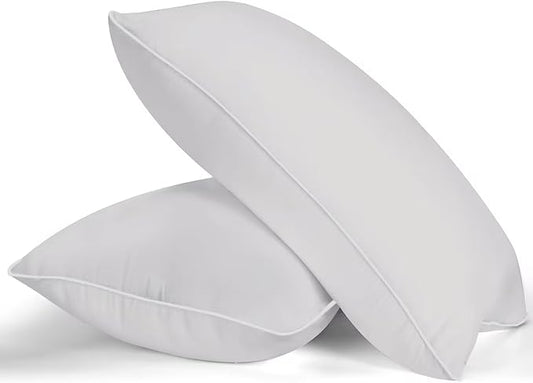 MZOIMZO Bed Pillows for Sleeping- Soft Density, Queen Size Set of 2, Cooling Hotel Quality with Premium Soft Down Alternative Fill for Back, Stomach or Side Sleepers, 45×70CM, Light Grey