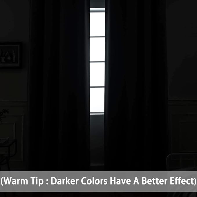 Yakamok Light Beige Room Darkening Curtains 84 inch Sliding Door Drapes | 1 Extra-wide Panel,W52xL84,Soft Triple-weave,Grommet,Blackout Thermal Insulated Drapes,Privacy,Light Reduction,Patio doors